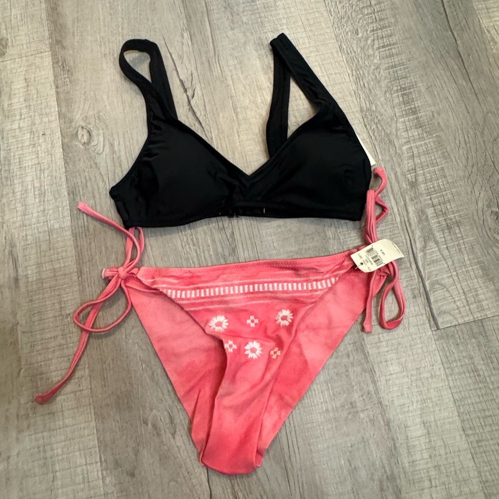 Aerie Black and Pink Bikini Set